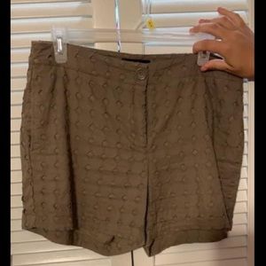 Adorable brown boutique shorts with eyelet detail